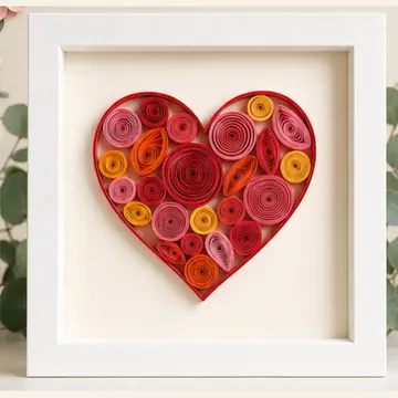 Corazón de colores en quilling
